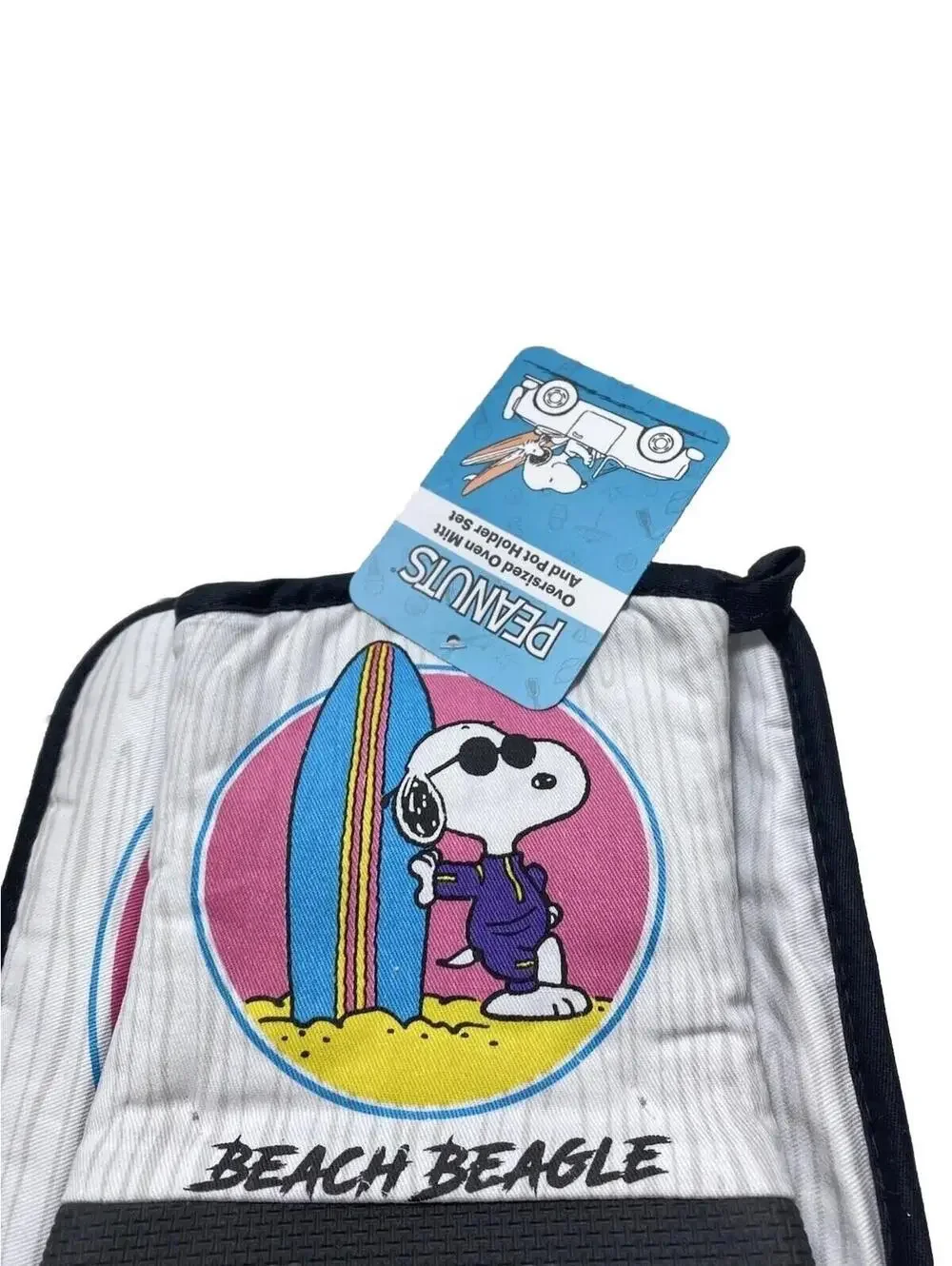 Snoopy Peanuts Oversized Oven Mitt & Pot Holder Kitchen Set Beach Beagle Theme